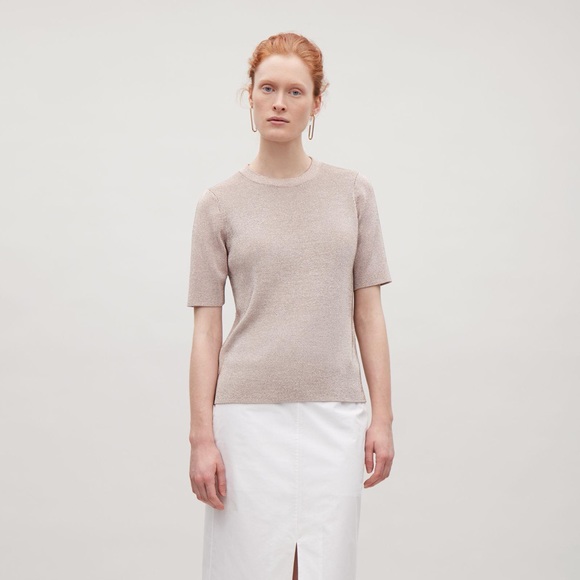 COS Tops - COS metallic knit short sleeve top